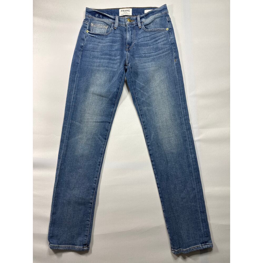 FRAME Women's Le Boy Boyfriend Fit Blue Denim Jeans - Size 25 (25x28) - Picture 1 of 5